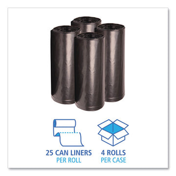 Boardwalk® Low Density Repro Can Liners, 60 Gal, 1.6 Mil, 38" X 58", Black, 10 Bags-roll, 10 Rolls-carton freeshipping - TVN Wholesale